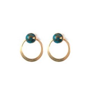 ✨NEVER WORN✨ circle jacket earrings w/turquoise studs